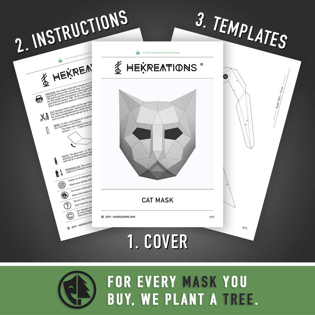 Printable Cat Mask Template of Papercraft