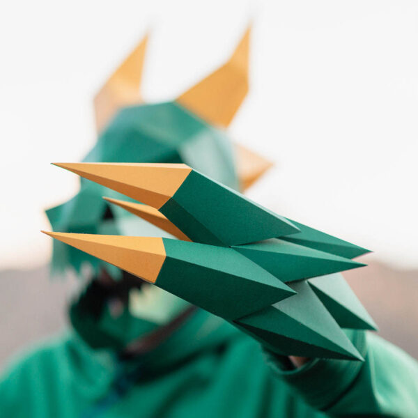 Dragon paper claws DIY made from PDF template with cardstock