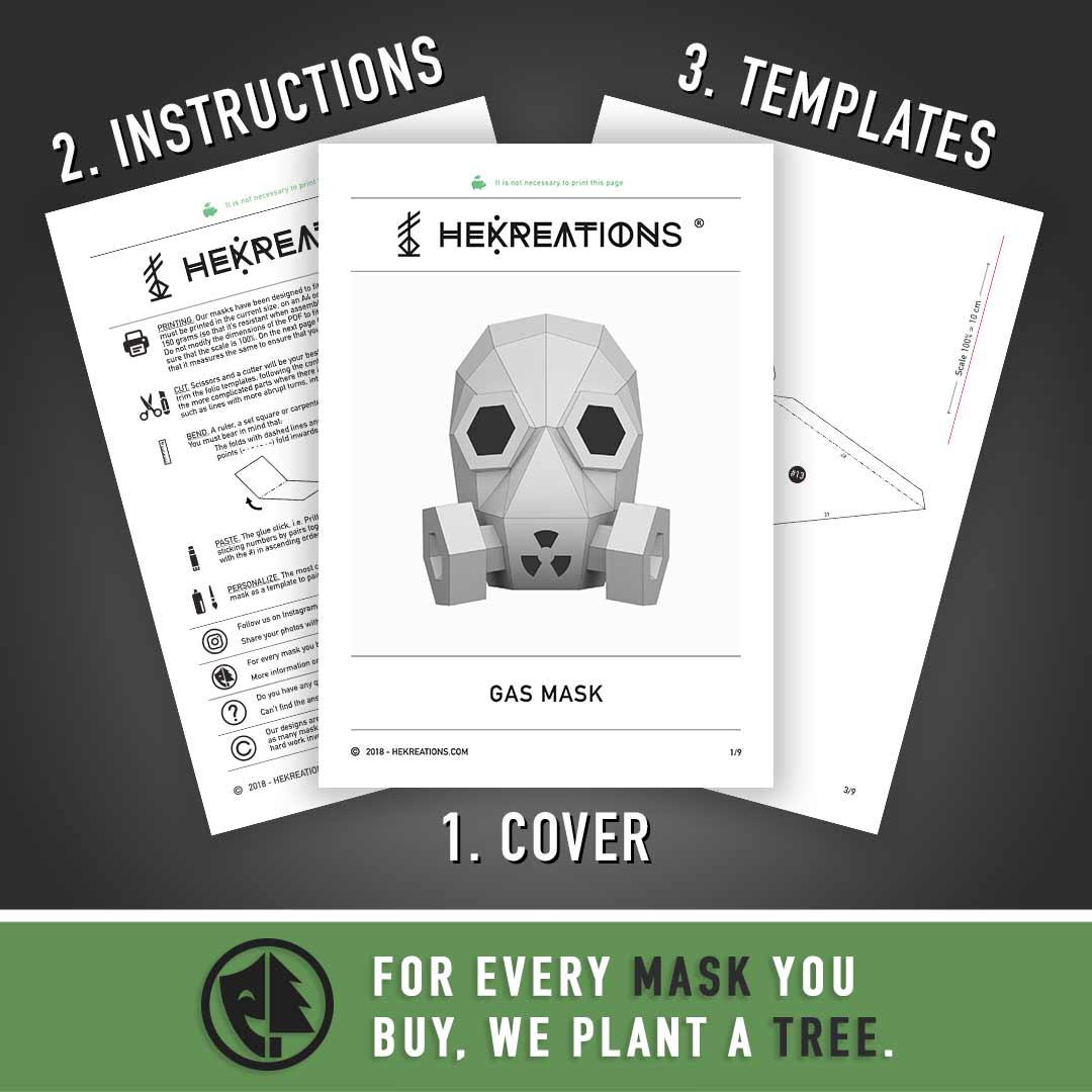Printable Gas Mask Template of Papercraft