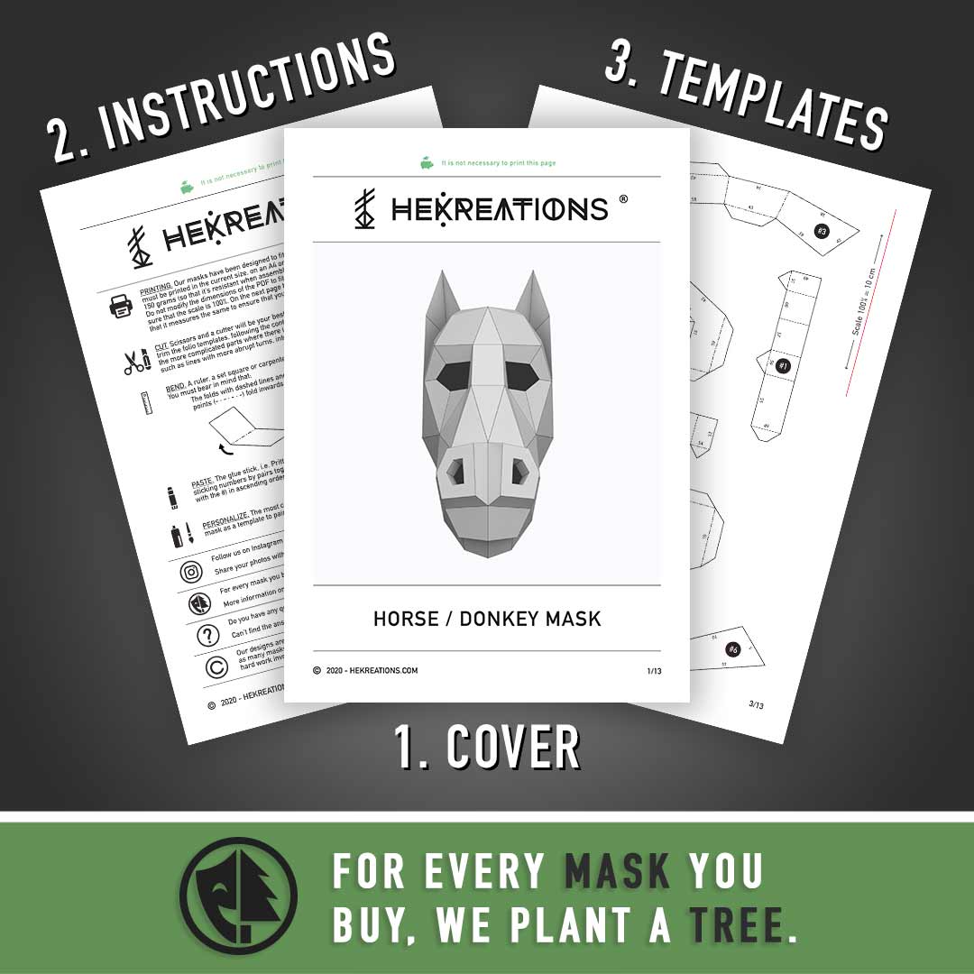Printable Horse Mask Template of Papercraft