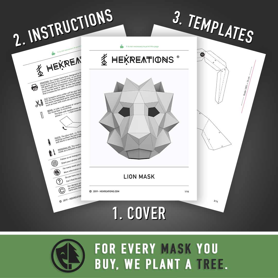 Zombie paper mask DIY made from PDF template with cardstock