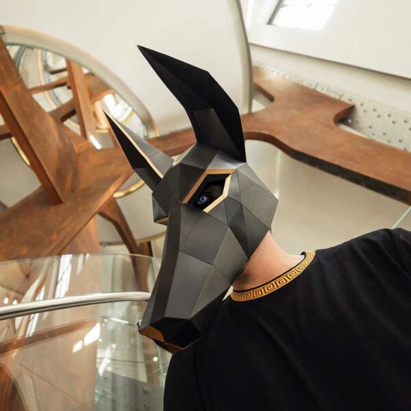 Anubis paper mask DIY made from PDF template with cardstock