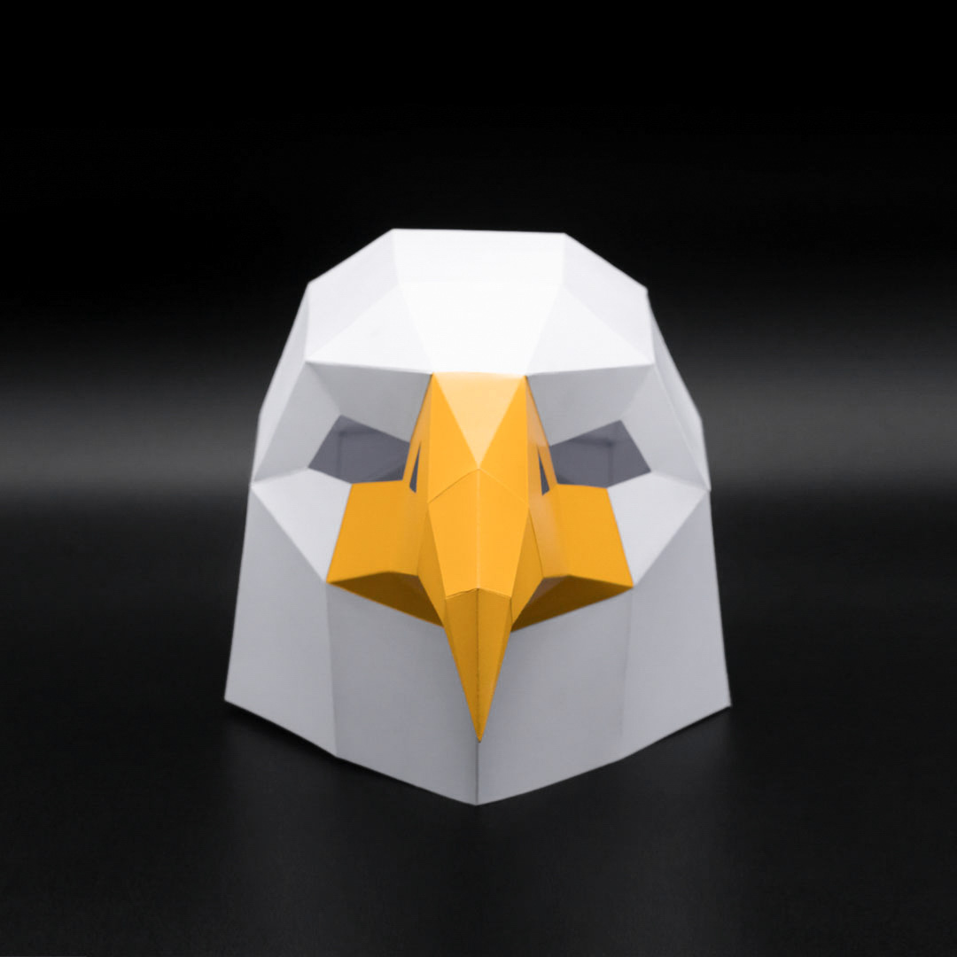 ▷ Eagle Mask | DIY Low Poly Paper Craft Template