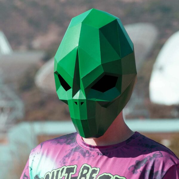 Máscara de Alien Poligonal de Papel
