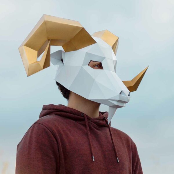 Low Poly Goat Mask Paper Craft