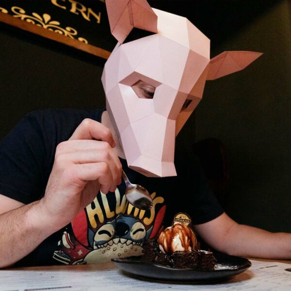 Máscara de Cerdo Geométrica de Papel