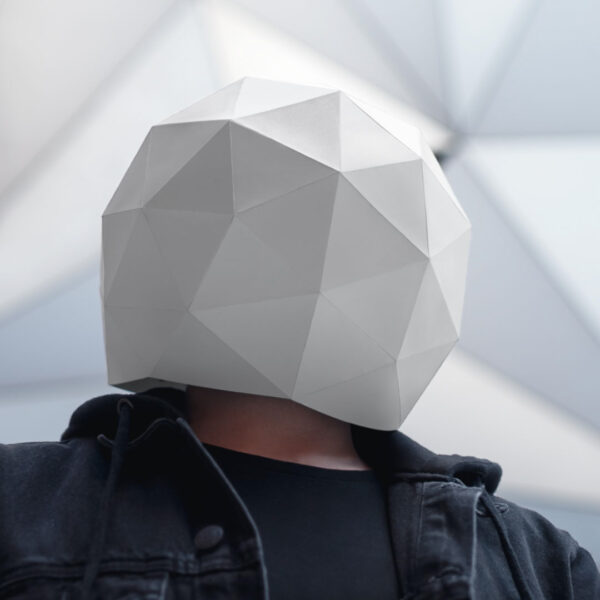 Sphere paper mask DIY made from PDF template with cardstock