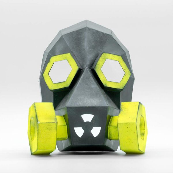 Gas papercraft mask DIY made from PDF template with cardstock