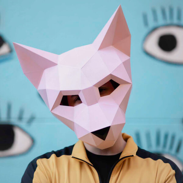 Máscara de Gato Esfinge 3D de Papel