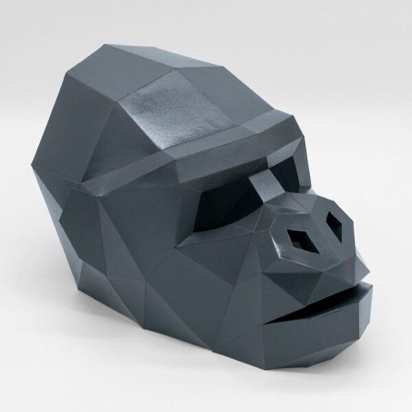 Gorilla papercraft mask DIY made from PDF template with cardstock