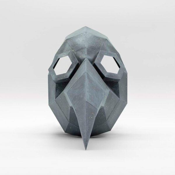 Máscara de la peste de papel geométrica hecha con plantillas de un PDF descargable
