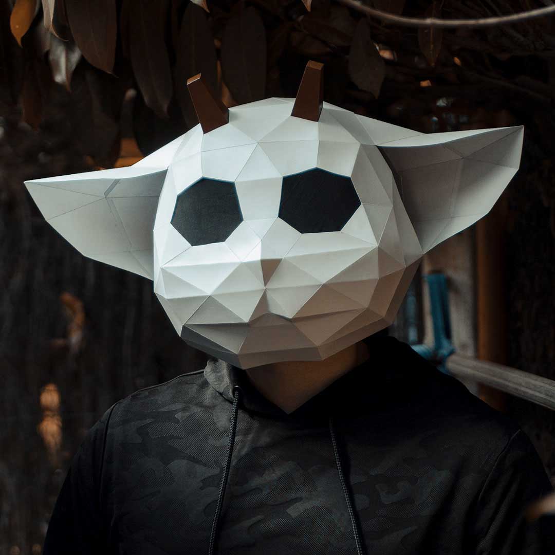 Ned paper mask DIY made from PDF template with cardstock