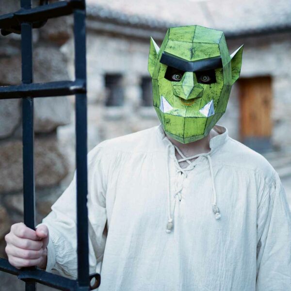 Orc paper mask DIY made from PDF template with cardstock