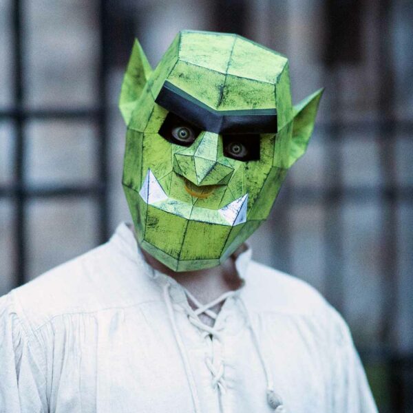 Orc / ogre paper mask DIY made from PDF template with cardstock