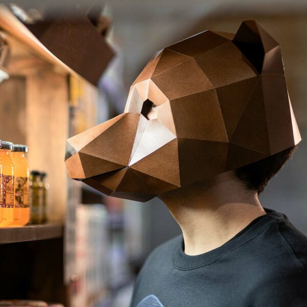 Low Poly Bear Mask Paper Craft
