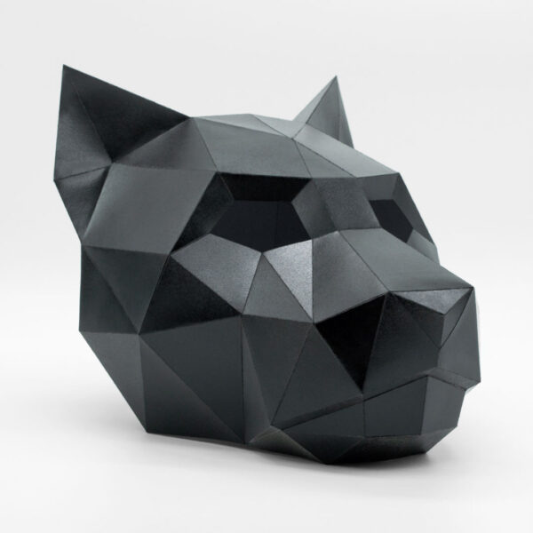 Panther papercraft mask DIY made from PDF template with cardstock
