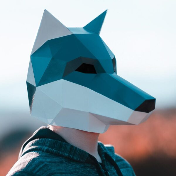 Dog paper mask DIY made from PDF template with cardstock