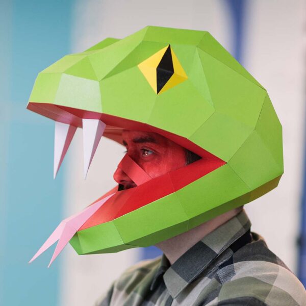 Cobra paper mask DIY made from PDF template with cardstock