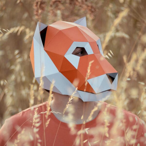 Tiger paper mask DIY made from PDF template with cardstock