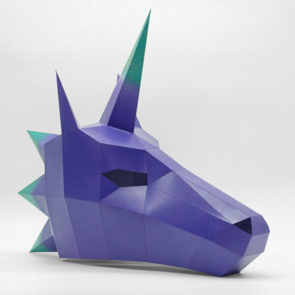 Unicorn papercraft mask DIY made from PDF template with cardstock