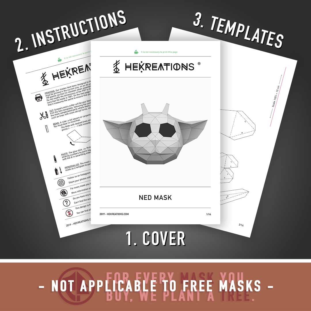 Printable Ned Mask Template of Papercraft