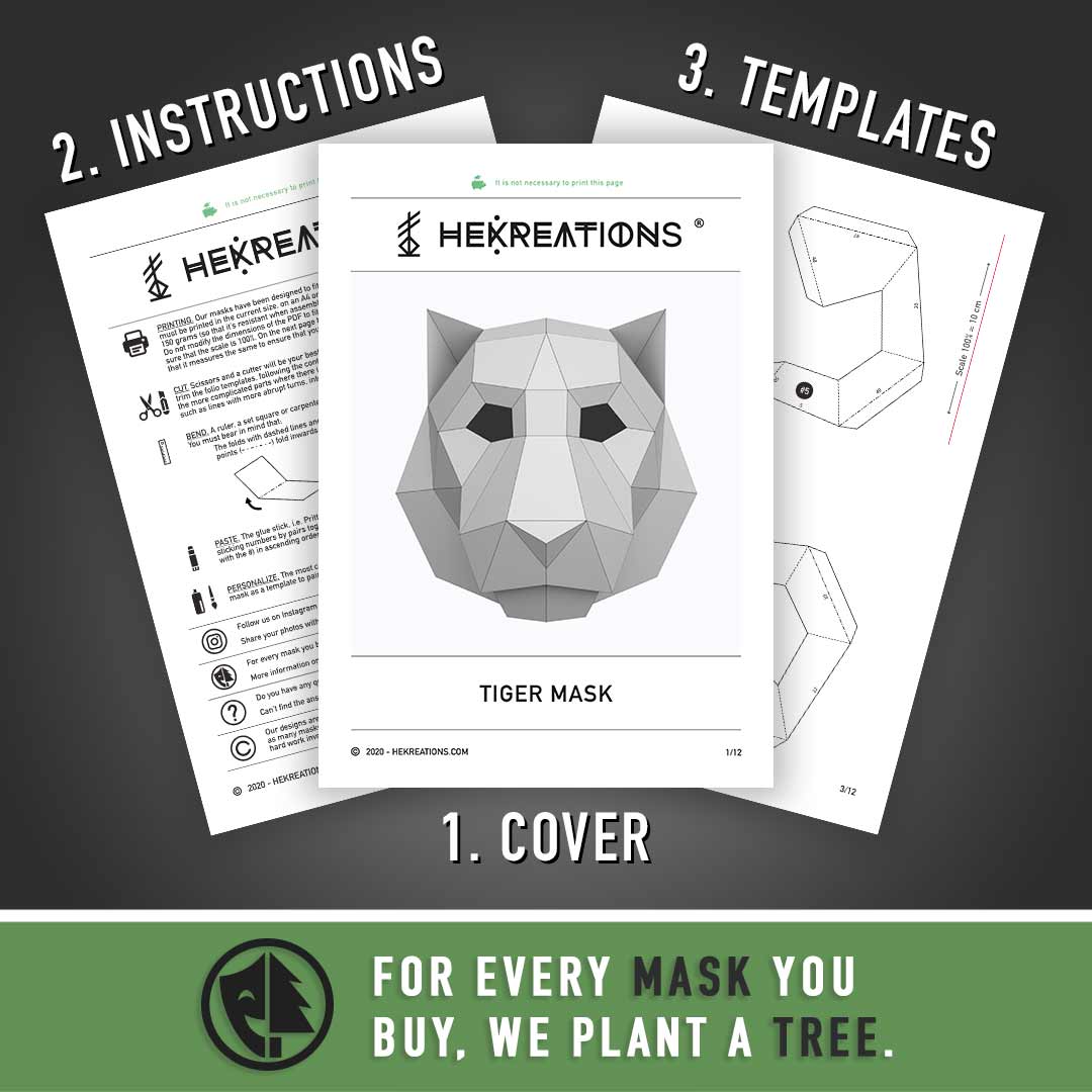 Printable Tiger Mask Template of Papercraft