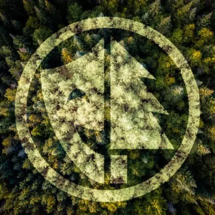 Bosque con icono de "1 máscara 1 árbol"