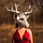 Deer Paper Craft Mask in 3D, by @bertoalvarado2297