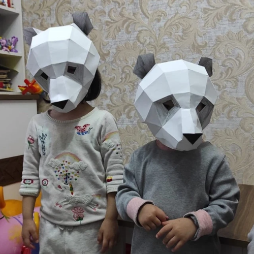 DIY papercraft panda mask for kids