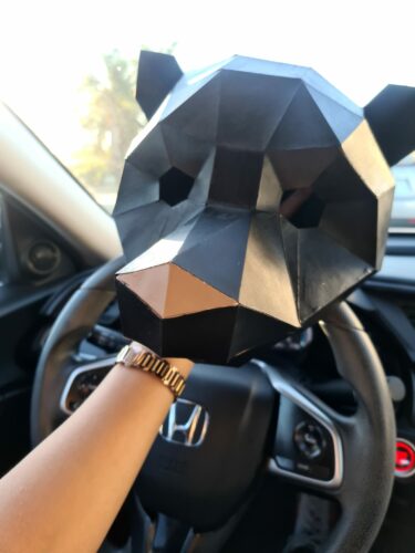 3D bear mask made of cardboard