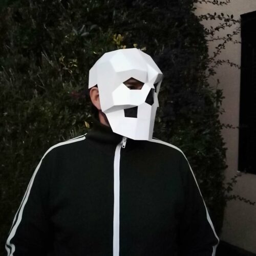 3D cardboard skull mask
