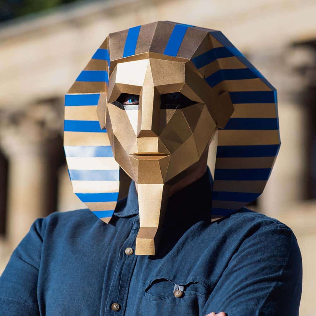 Máscara de Tutankamón de papel 3D – Retrato 3