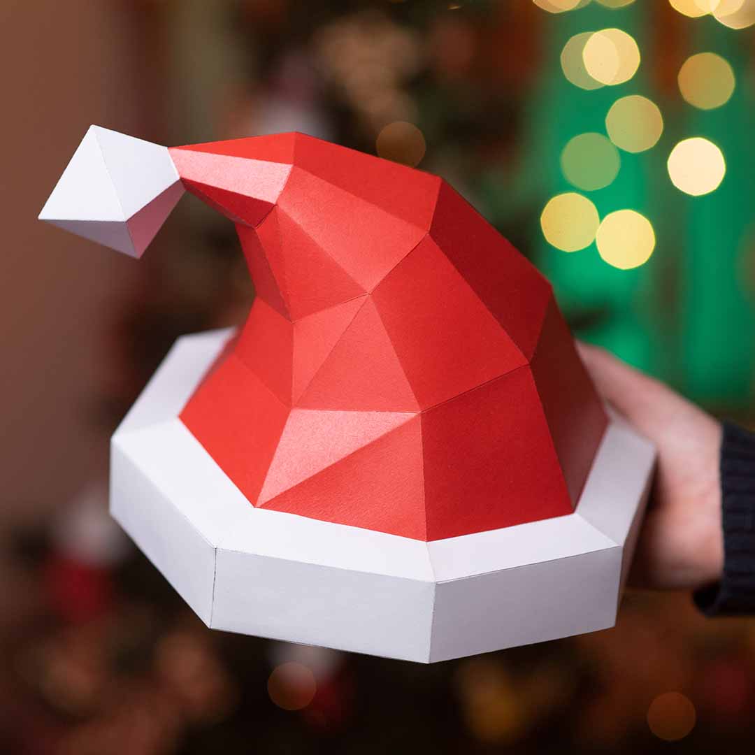 Gorro de Navidad de papel 3D – Retrato 3