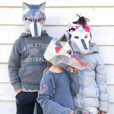 Animal masks for kids, crafts to make costumes from home