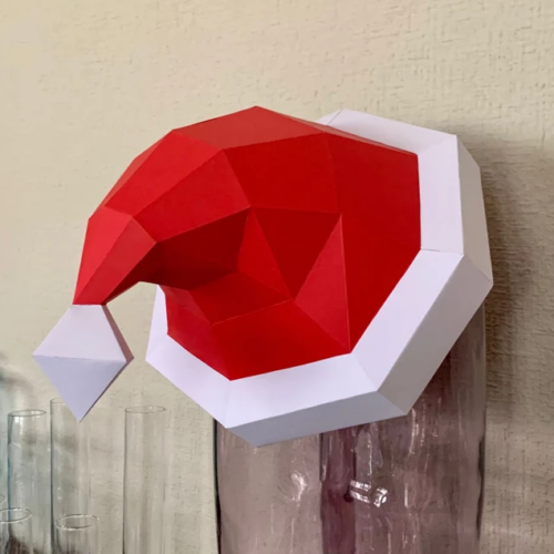 Gorro de navidad de papel en 3D manualidad para hacer en casa
