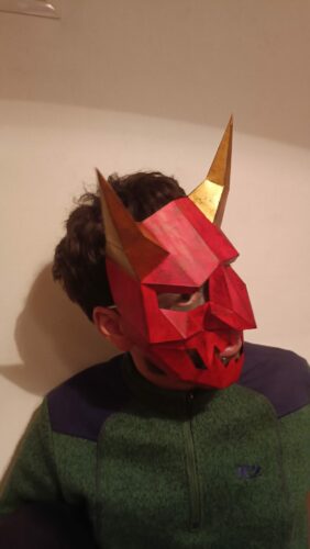 Homemade 3D Oni mask