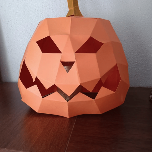 Pumpkin mask with cardstock craft