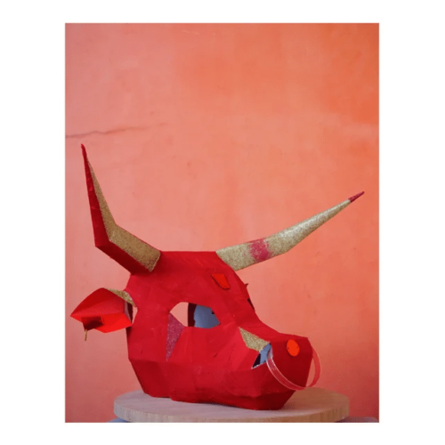 Bull Paper Craft Mask in 3D, by @_et_alaure_