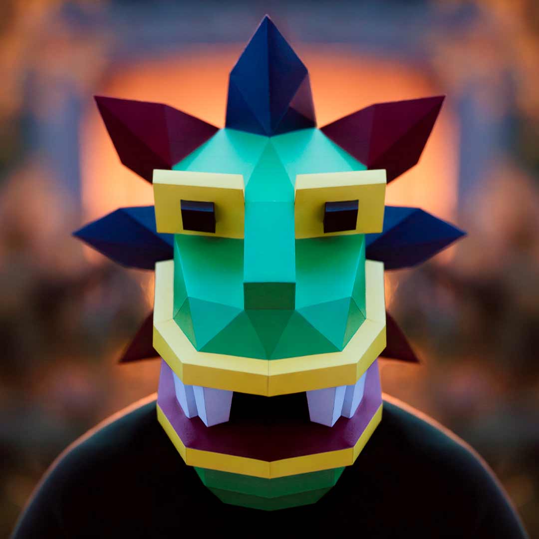 Máscara de Quetzalcóatl para Imprimir con Papel